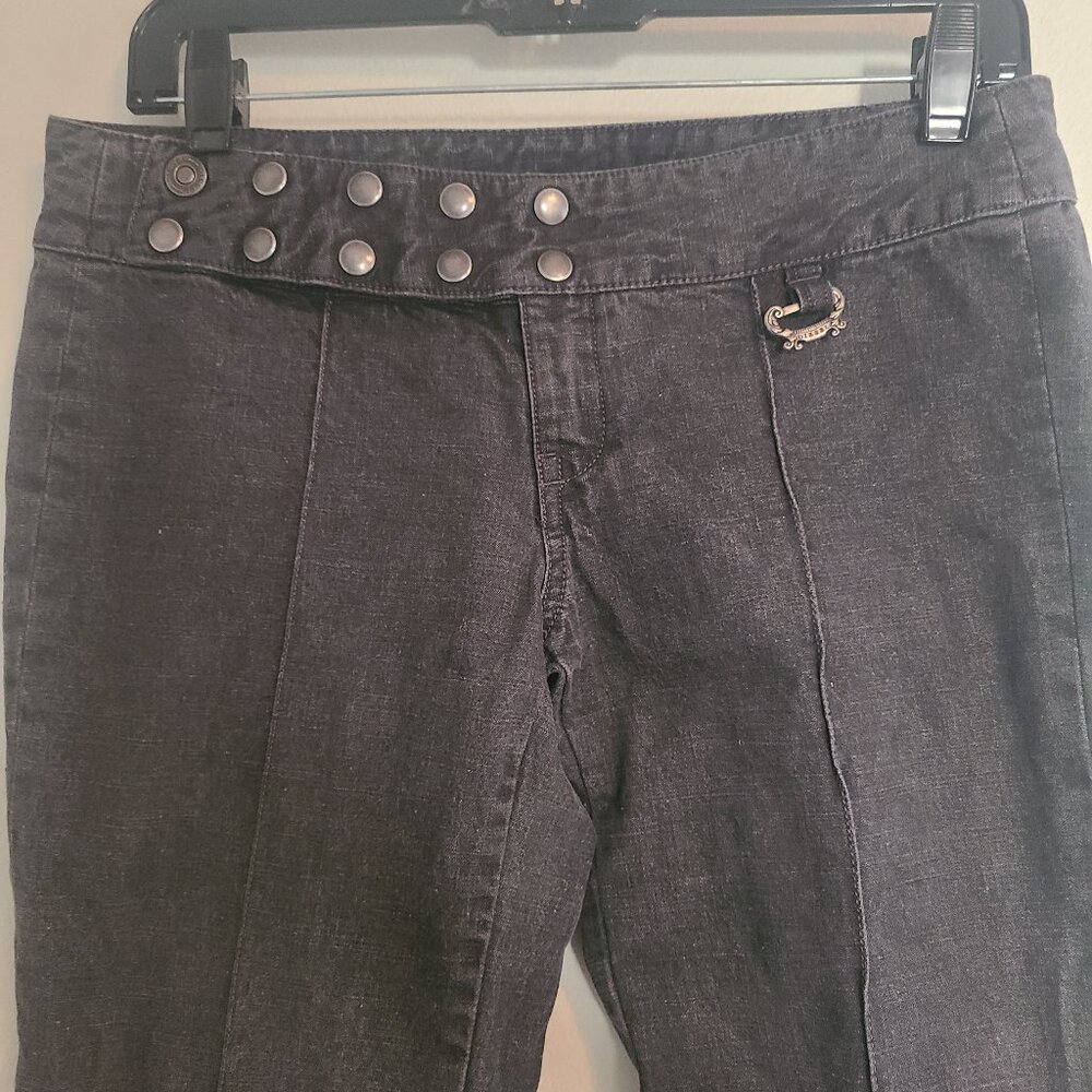 Diesel Grey Denim Bootcut Extra Low Rise Jeans Y2K Era New with Studs